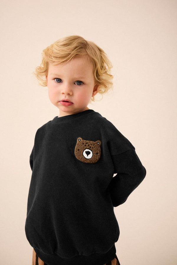 Black Bear Crew Neck Sweatshirt (3mths-7yrs)