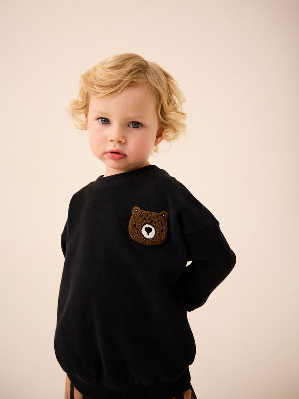 Black Bear Crew Neck Sweatshirt (3mths-7yrs)