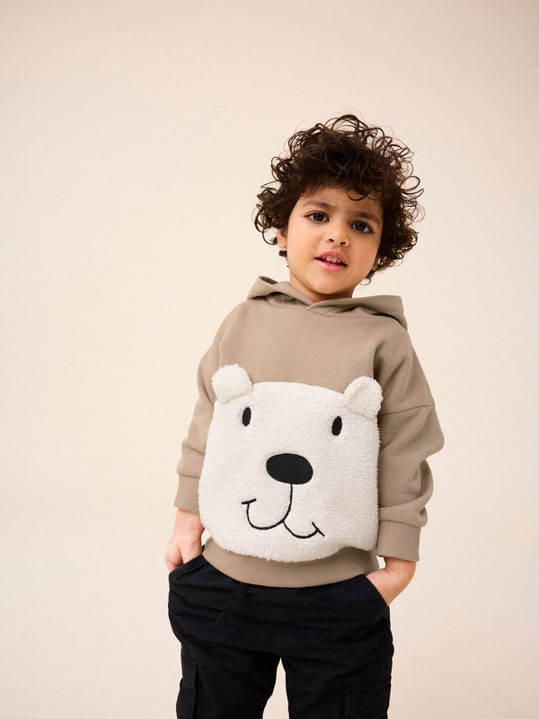 Stone Borg Bear 100% Cotton Hoodie (3mths-7yrs)