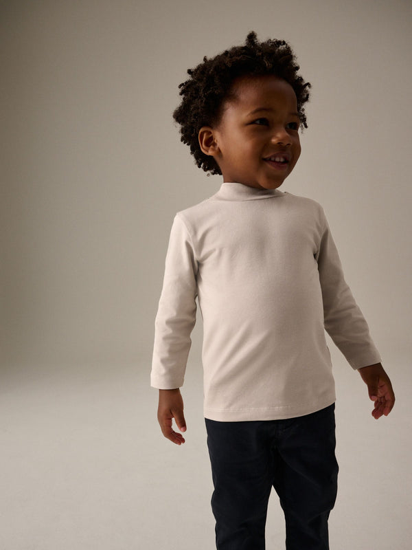 Neutral Long Sleeve Turtle Neck T-Shirt (3mths-7yrs)