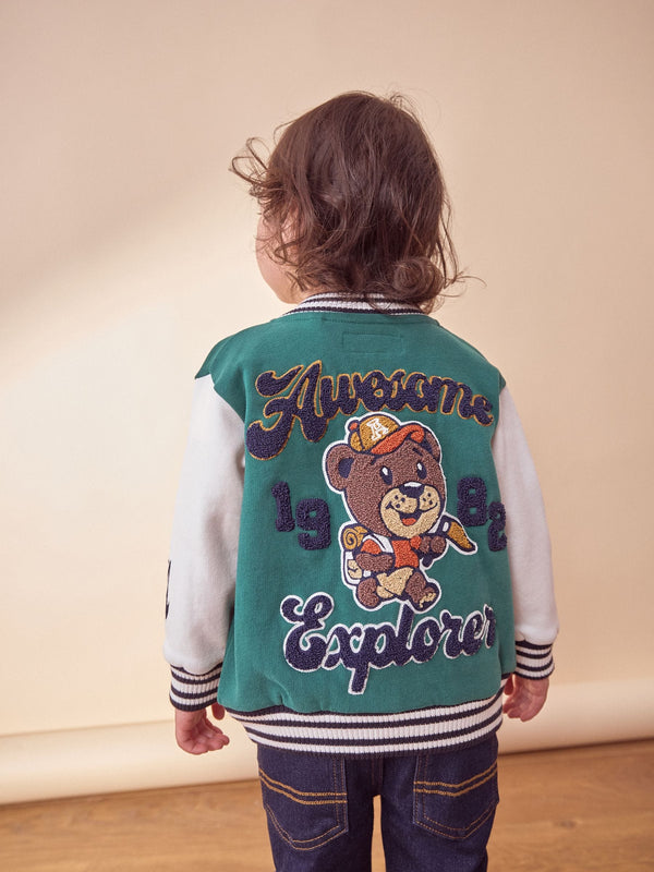 Dark Green Letterman Jacket (3mths-7yrs)