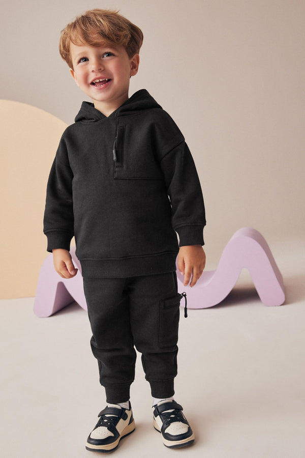 Black Utility Hoodie and Joggers Set (3mths-7yrs)