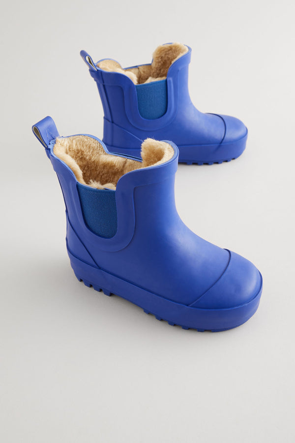 Blue Warm Lined Ankle Wellies