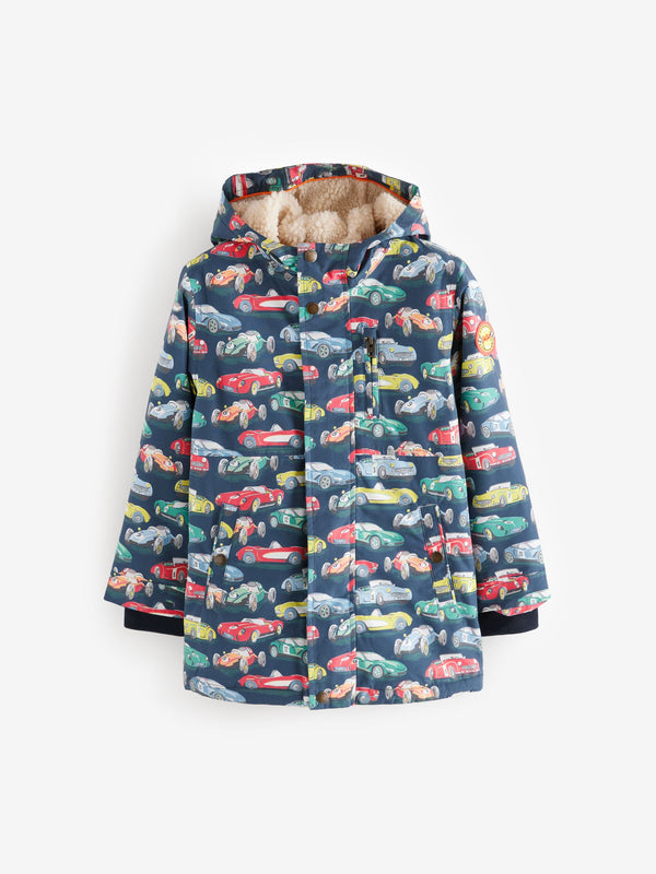 Cath Kidston Navy Blue Waterproof Borg Lined Parka (3mths-7yrs)