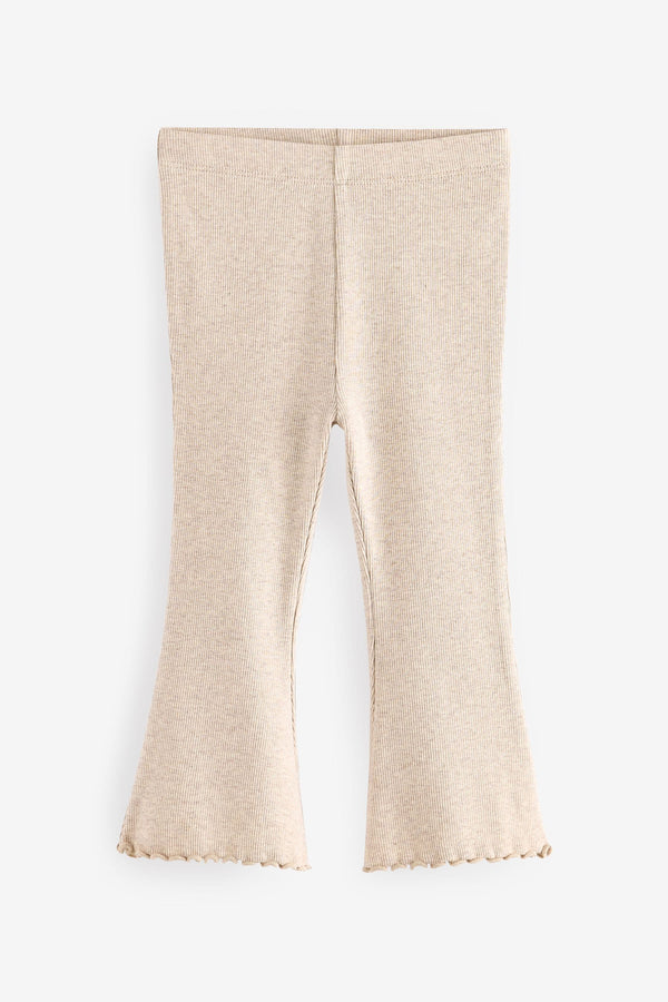 Oatmeal Cream Rib Flare Leggings (3mths-7yrs)