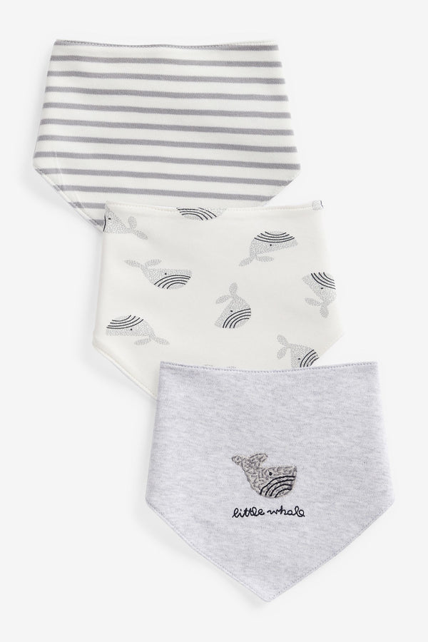 Grey Whale Baby Bibs 3 Pack(immediate)