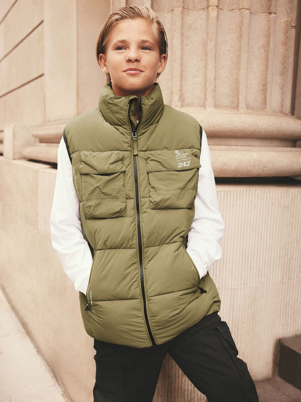 Khaki Green Padded Gilet (3-16yrs)