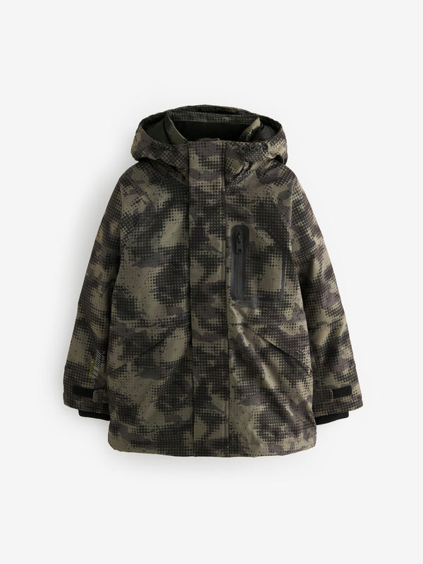Neutral Abstract Camo Heavyweight Waterproof Jacket (3-16yrs)