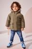 Neutral Faux Fur Hood Shower Resistant Parka (3mths-7yrs)