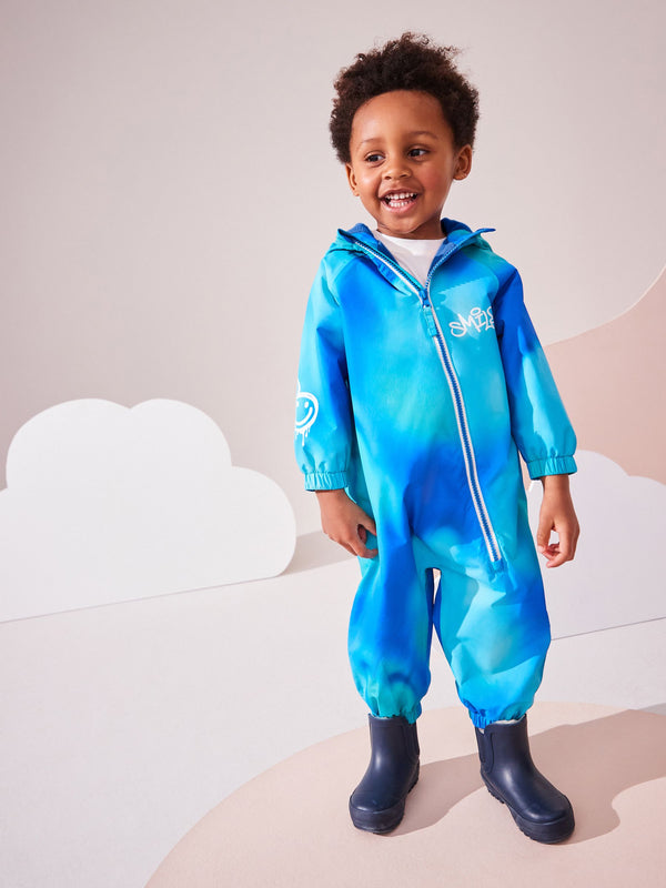 Blue Waterproof Fleece Lined Puddlesuit (3mths-7yrs)