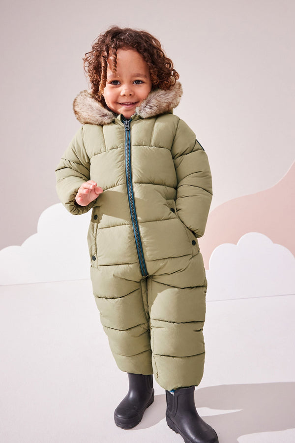 Sage Green Plain Shower Resistant Snowsuit (3mths-7yrs)