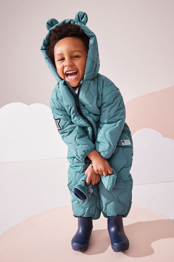 Light Blue Onion Quilt Plain Shower Resistant Snowsuit (3mths-7yrs)