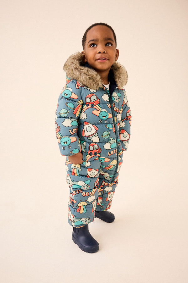 Grey Printed Snowsuits (3mths-7yrs)