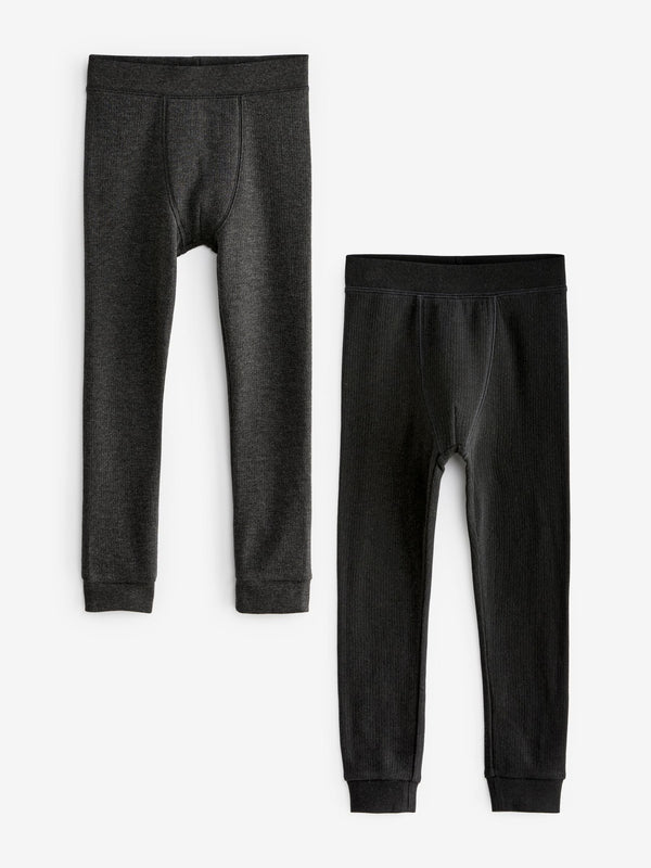 Black/Charcoal Thermal Leggings 2 Pack (2-16yrs)