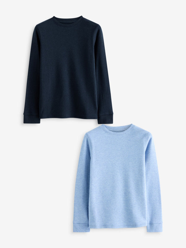 Blue/Navy Thermal Long Sleeve Tops 2 Pack (2-16yrs)
