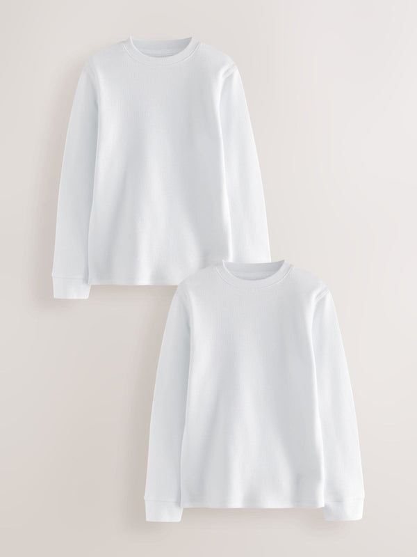 White Thermal Long Sleeve Tops 2 Pack (2-16yrs)