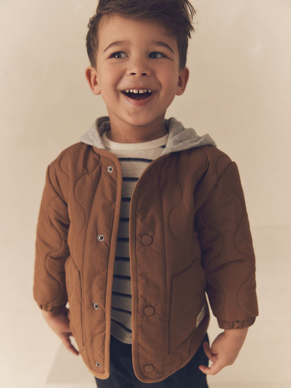 Tan Brown Quilted Jacket (3mths-7yrs)