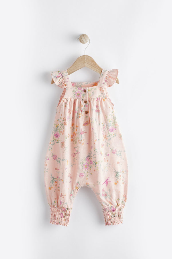 Pink Floral Baby Romper (0mths-3yrs)