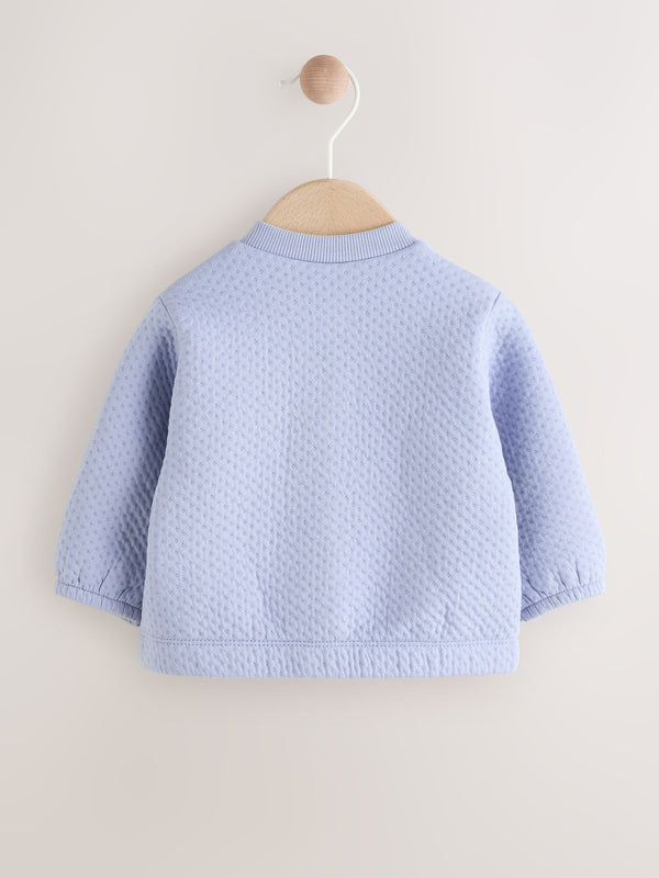 Blue Baby Textured Bomber Jacket (0mths-2yrs)