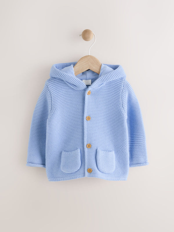 Blue Baby Knitted 100% Organic Cotton Cardigan (0mths-2yrs)