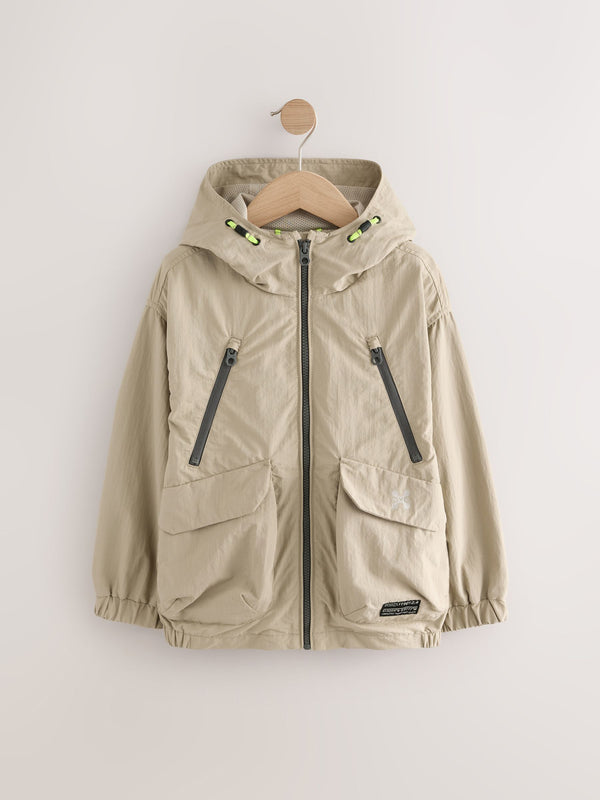 Neutral Shower Resistant Utility Hooded Jacket (3-16yrs)