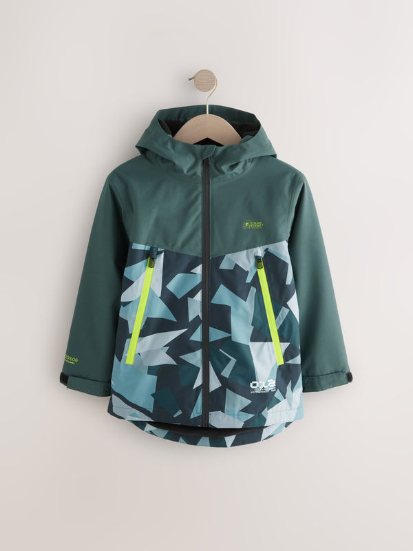 Khaki Green Waterproof Fleece Hooded Lined Jacket (3-17yrs)