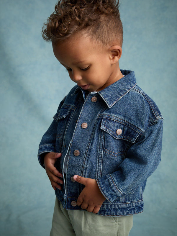 Blue 100% Cotton Denim Jacket (3mths-10yrs)