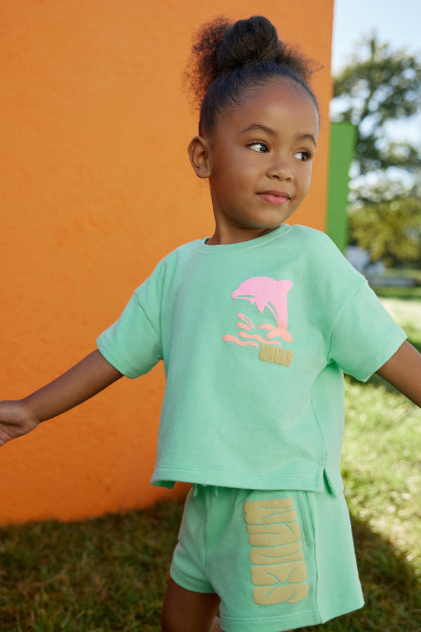 Green Dolphin T-Shirt And Shorts Set (3mths-7yrs)