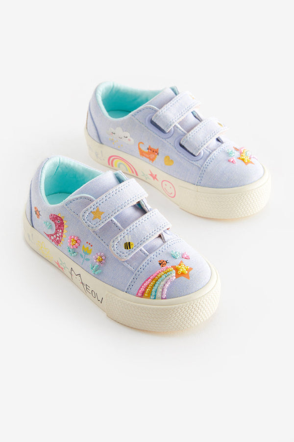 Blue Rainbow Embellished Trainers