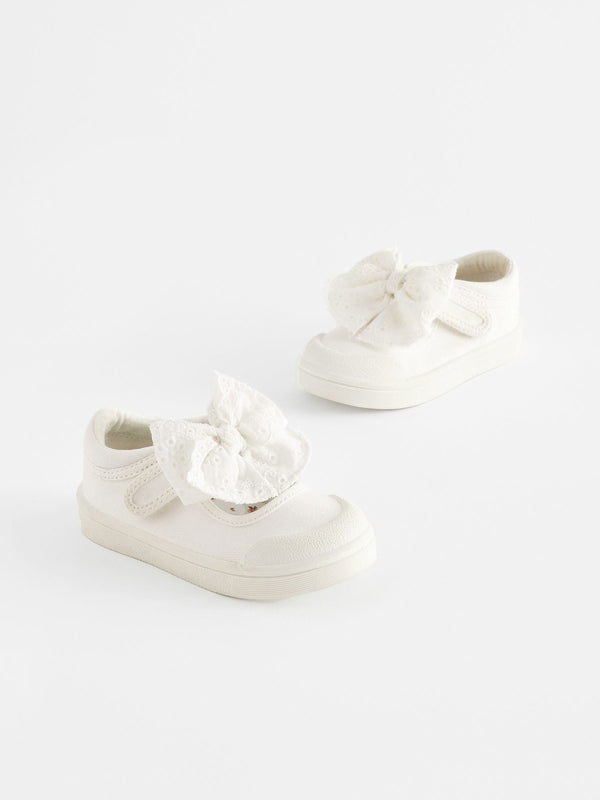 White Wide Fit (G) Machine Washable Mary Jane Shoes