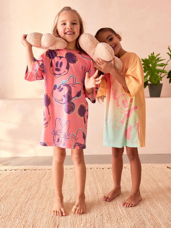 Pink/Orange Minnie Mouse License Nightie 2 Pack (2-14yrs)