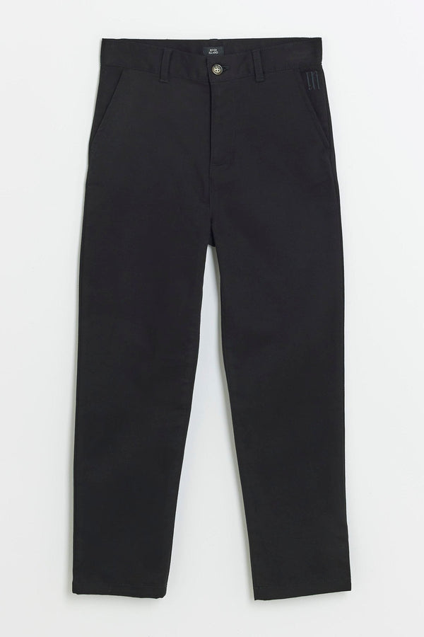 Dark Black River Island Mini Boys Stretch Chino Trousers