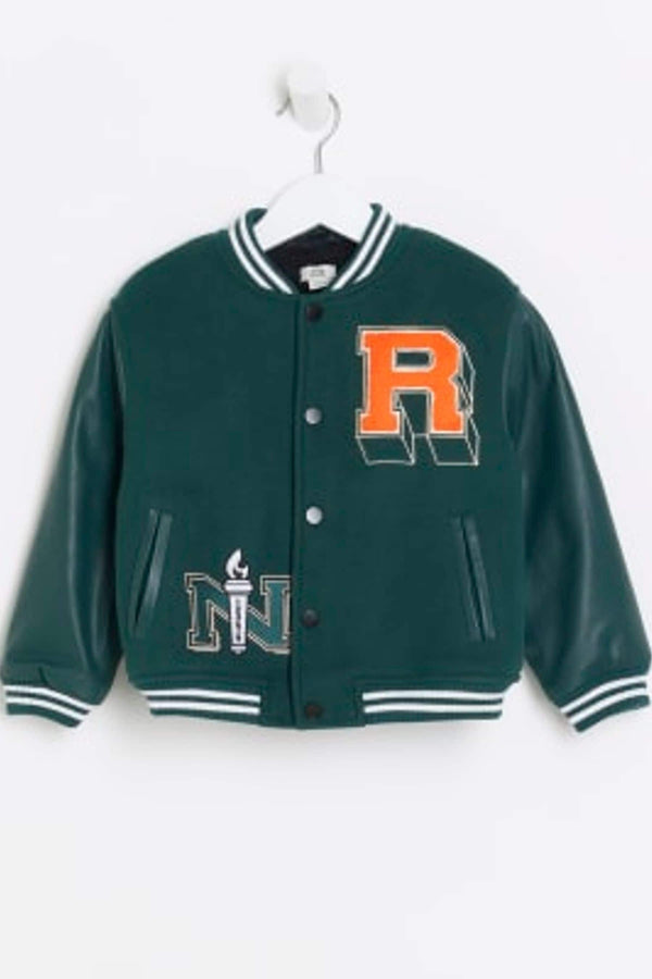 River Island Boys Borg Lined Varsity Jacket