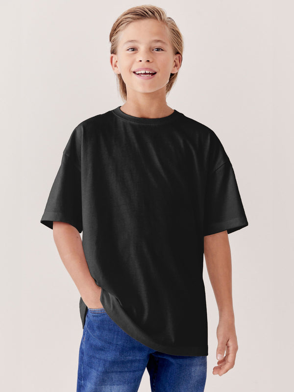 Black Oversized Fit Short Sleeve T-Shirt (3-16yrs)
