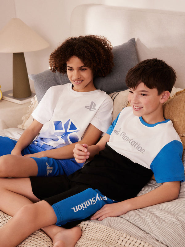 Blue/Black Playstation Short Pyjamas 2 Pack (3-16yrs)
