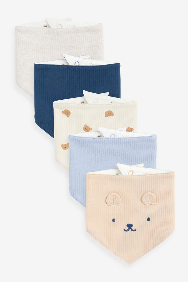 Baby 100% Cotton Bibs 5 Pack( immediate)