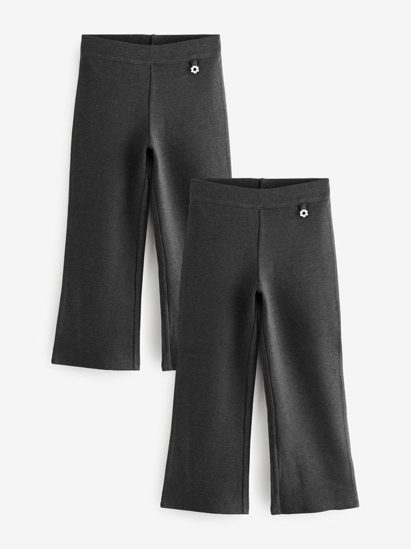 Charcoal Grey Pull-On Stretch Bootcut School Trousers 2 Pack (3-17yrs)