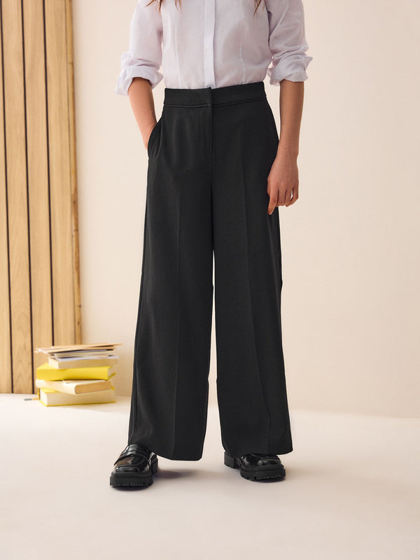 Black Senior Wide Leg Seam Trousers (9-18yrs)