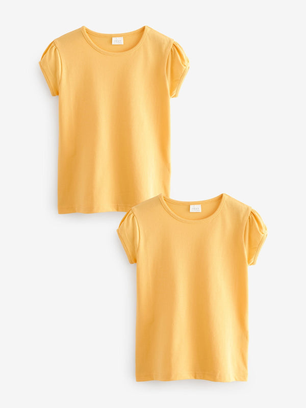 Yellow Puff Sleeve T-Shirts 2 Pack (3-16yrs)
