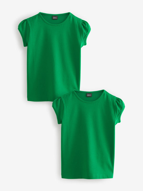 Green Puff Sleeve T-Shirts 2 Pack (3-16yrs)