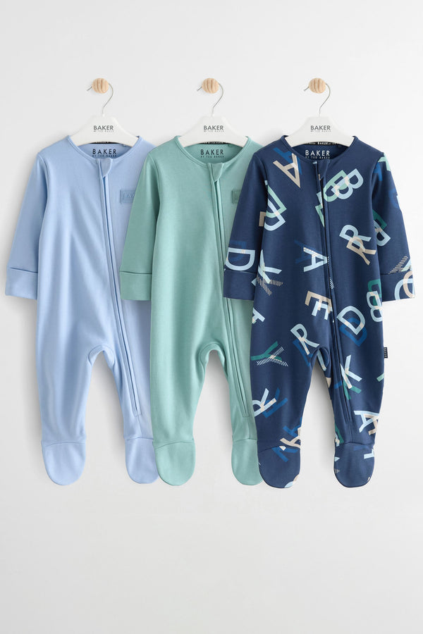 Baker by Ted Baker 100% Cotton Sleepsuit 3 Pack