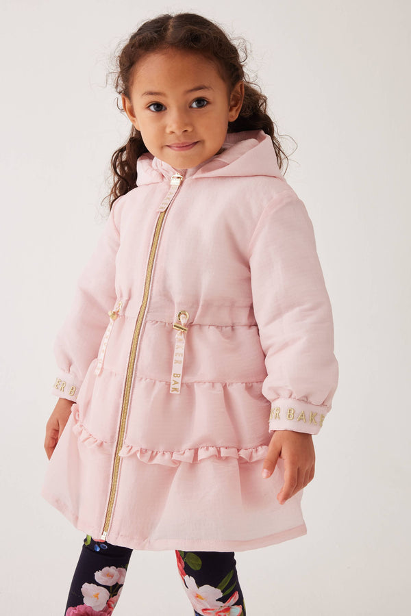 Baker by Ted Baker Pink Shower Resistant Frill Coat