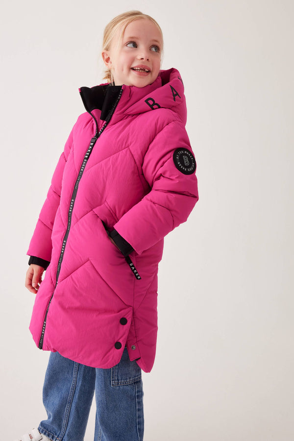 Pink Baker by Ted Baker Shower Resistant Long Padded Coat