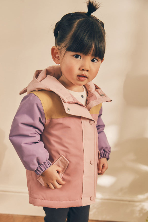 Pink Waterproof Colourblock Jacket (3mths-7yrs)