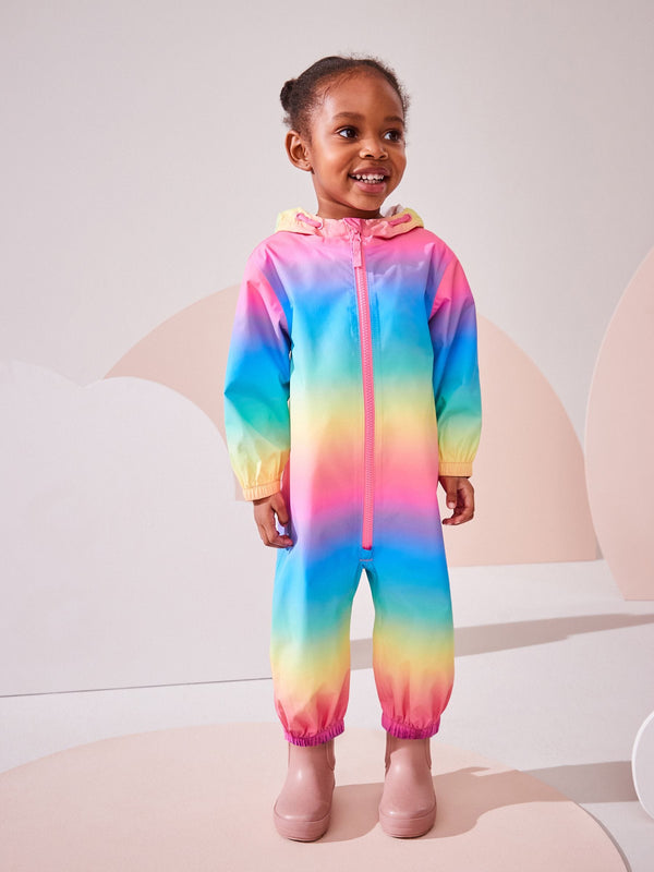 Rainbow Ombre Waterproof Hooded Puddlesuit (3mths-7yrs)
