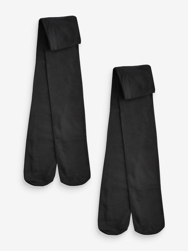 Black Longer Length 2 Pack 80 Denier School Tights