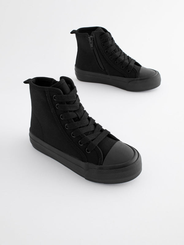 Black School Chunky High Top Trainers