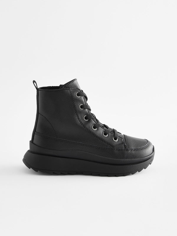 Black School Extra Chunky Lace-Up Trainers