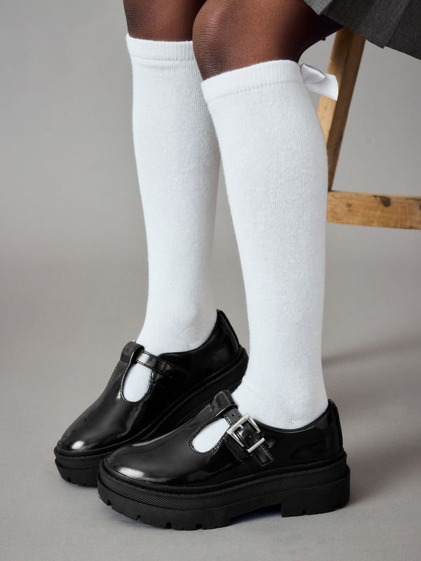 Black T-Bar Chunky School Shoes
