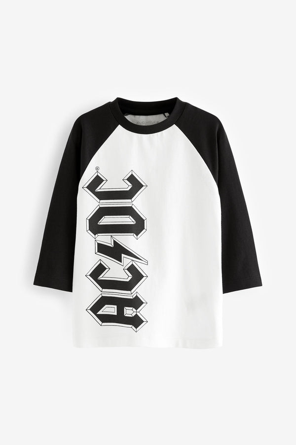 Monochrome ACDC Long Sleeve T-Shirt (3mths-8yrs)